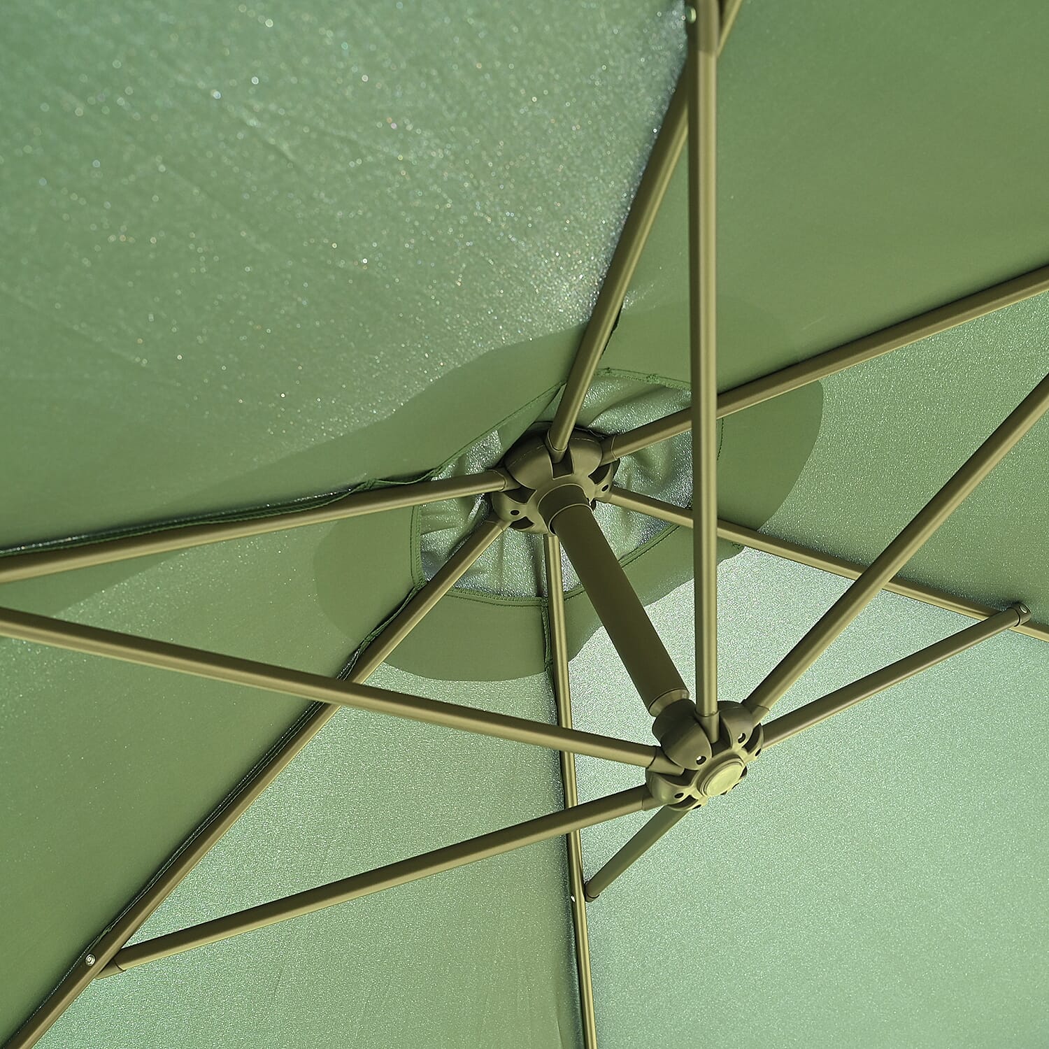 3M Banana Outdoor Patio Umbrella for Sunshade & Rain with Crank Handle & Steel Base - Green