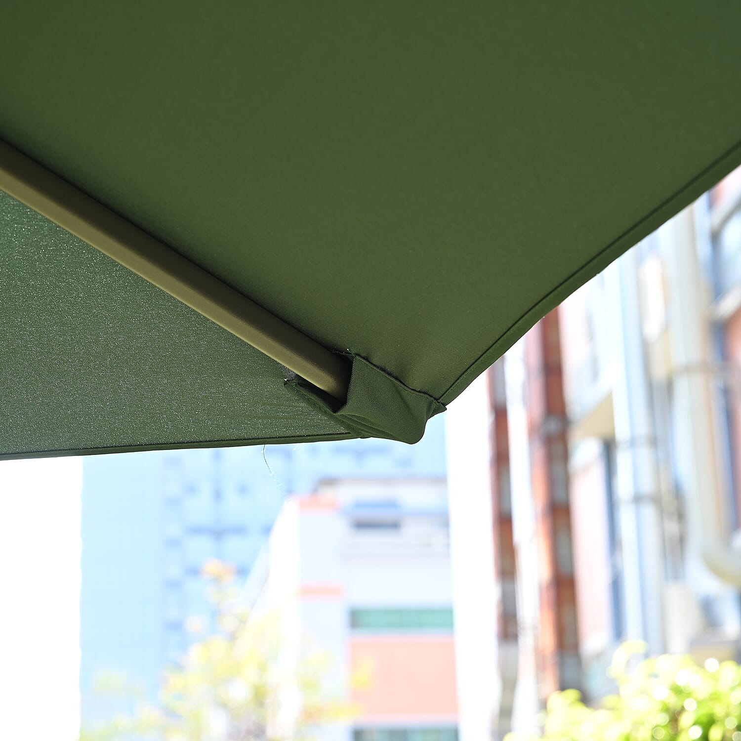 3M Banana Outdoor Patio Umbrella for Sunshade & Rain with Crank Handle & Steel Base - Green