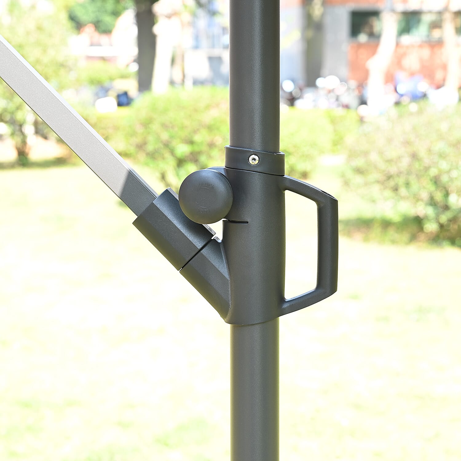 3M Banana Outdoor Patio Umbrella for Sunshade & Rain with Crank Handle & Steel Base - Green