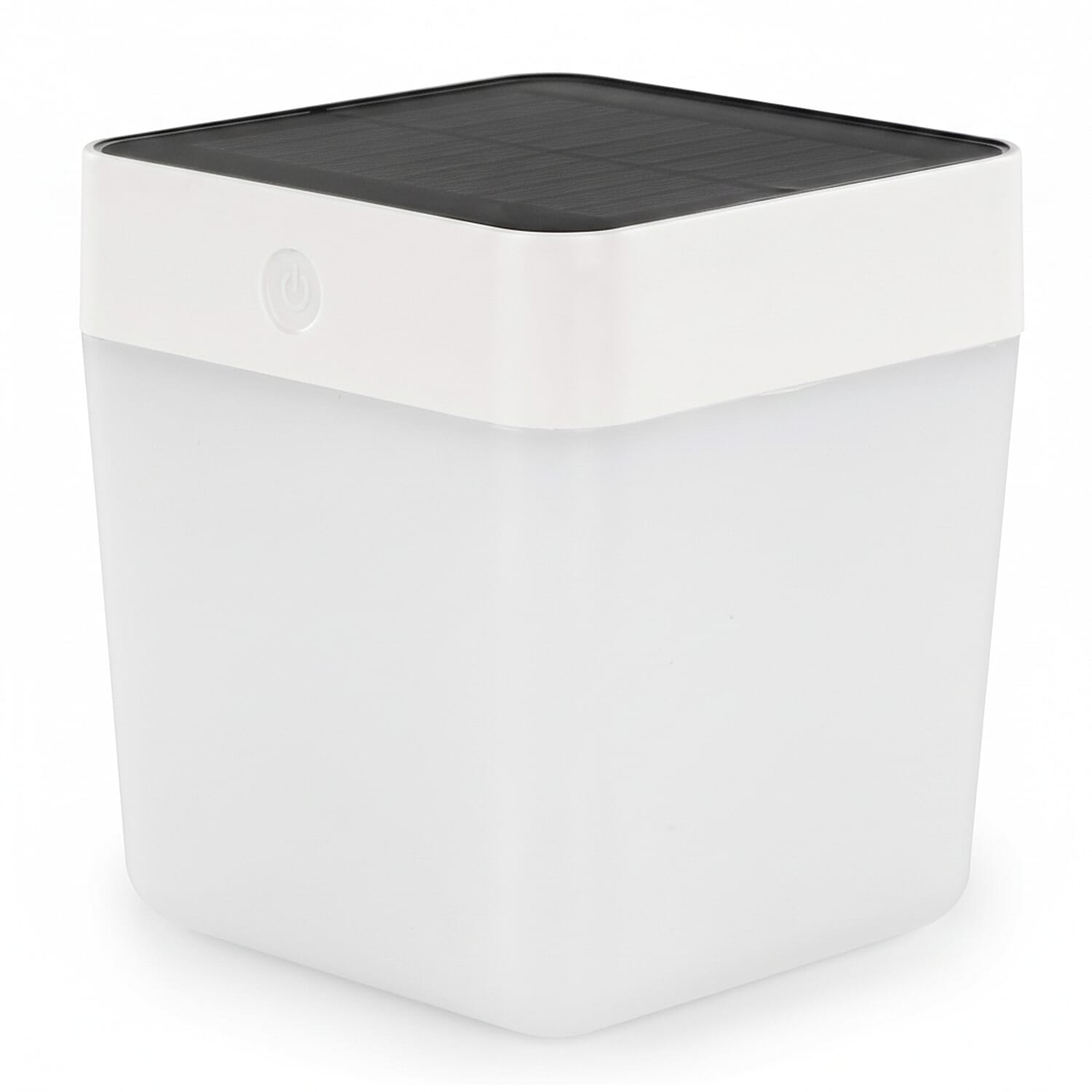 NEW Lutec Table Cube Solar Powered LED Portable Lantern - 3 Step Dimmer - Ip44 Rated White & Silver