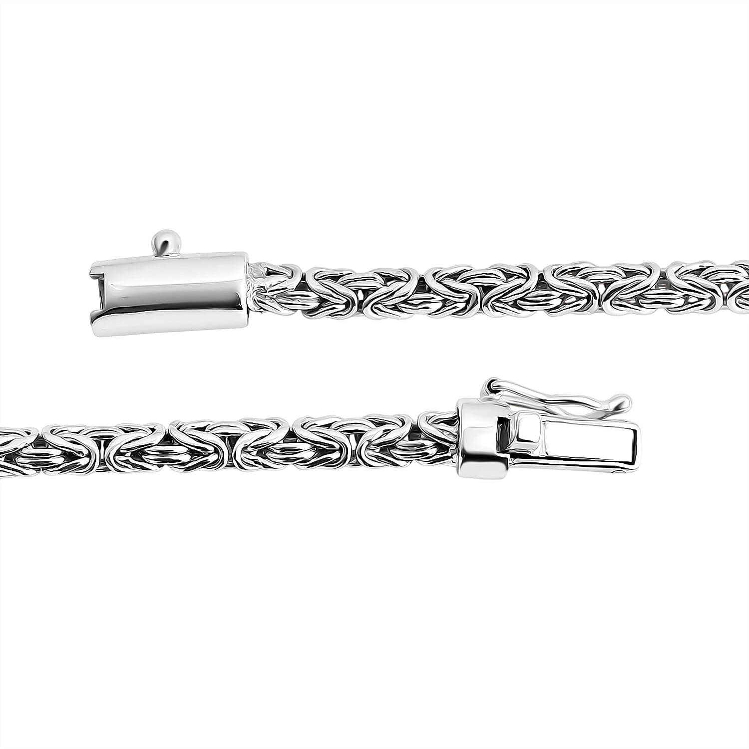 Royal Bali Collection African Ruby Bracelet (Size - 8) Sterling Silver 8.00 Ct, Silver Wt. 15.85 Gms.