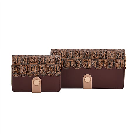 DESIGNER INSPIRED - Set of 2 Wallet - Brown
