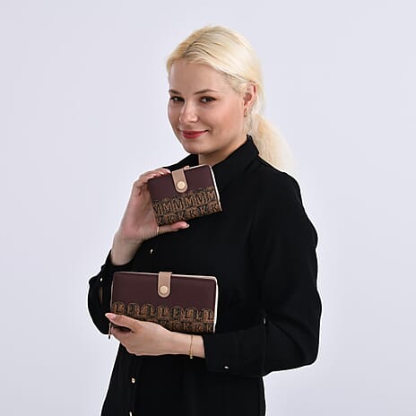 DESIGNER INSPIRED - Set of 2 Wallet - Brown