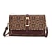 Designer Inspired - Monogram Pattern Crossbody Bag - Brown
