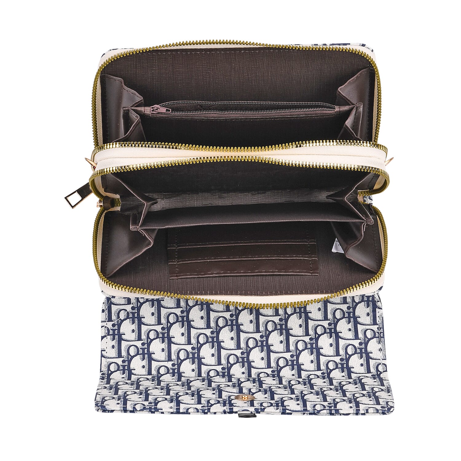 DESIGNER INSPIRED CLOSEOUT- D Letter Pattern Clutch Handbag - Blue