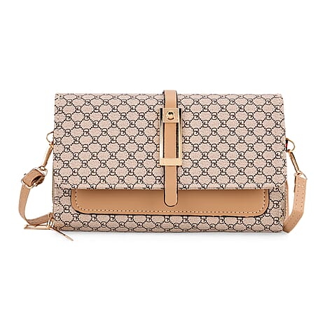 DESIGNER INSPIRED CLOSEOUT- GD Pattern Clutch Handbag - Khaki