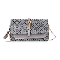 Designer Inspired - Monogram Pattern Crossbody Bag - Brown