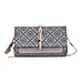 Designer Inspired - Houndstooth Pattern Crossbody Bag - Black - White
