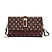 Designer Inspired - - Flower Pattern Crossbody Bag - Dark Brown