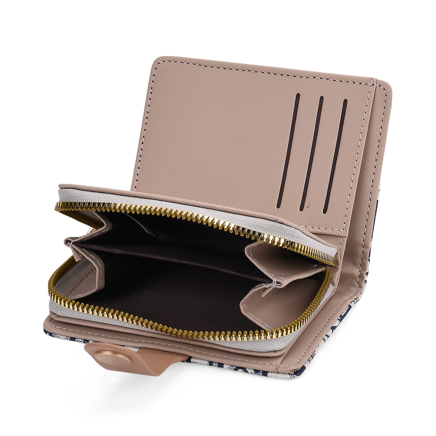 Set of 2- Letter D Pattern Clutch - Short Wallet - Blue