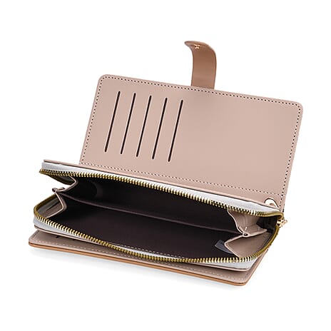 SET OF 2 --Designer Inspired Print Clutch - Short Wallet - Khaki