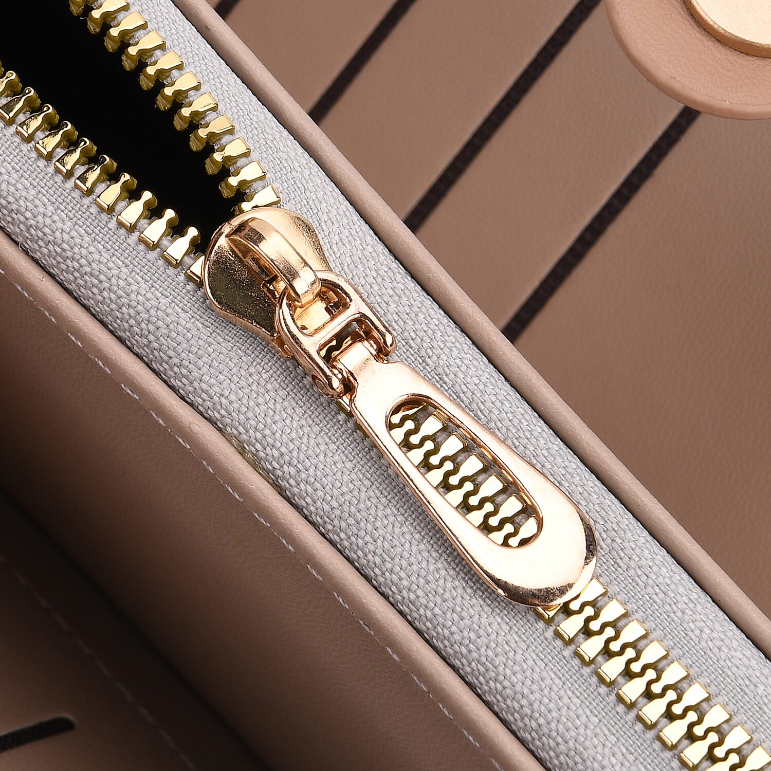 SET OF 2 --Designer Inspired Print Clutch - Short Wallet - Khaki