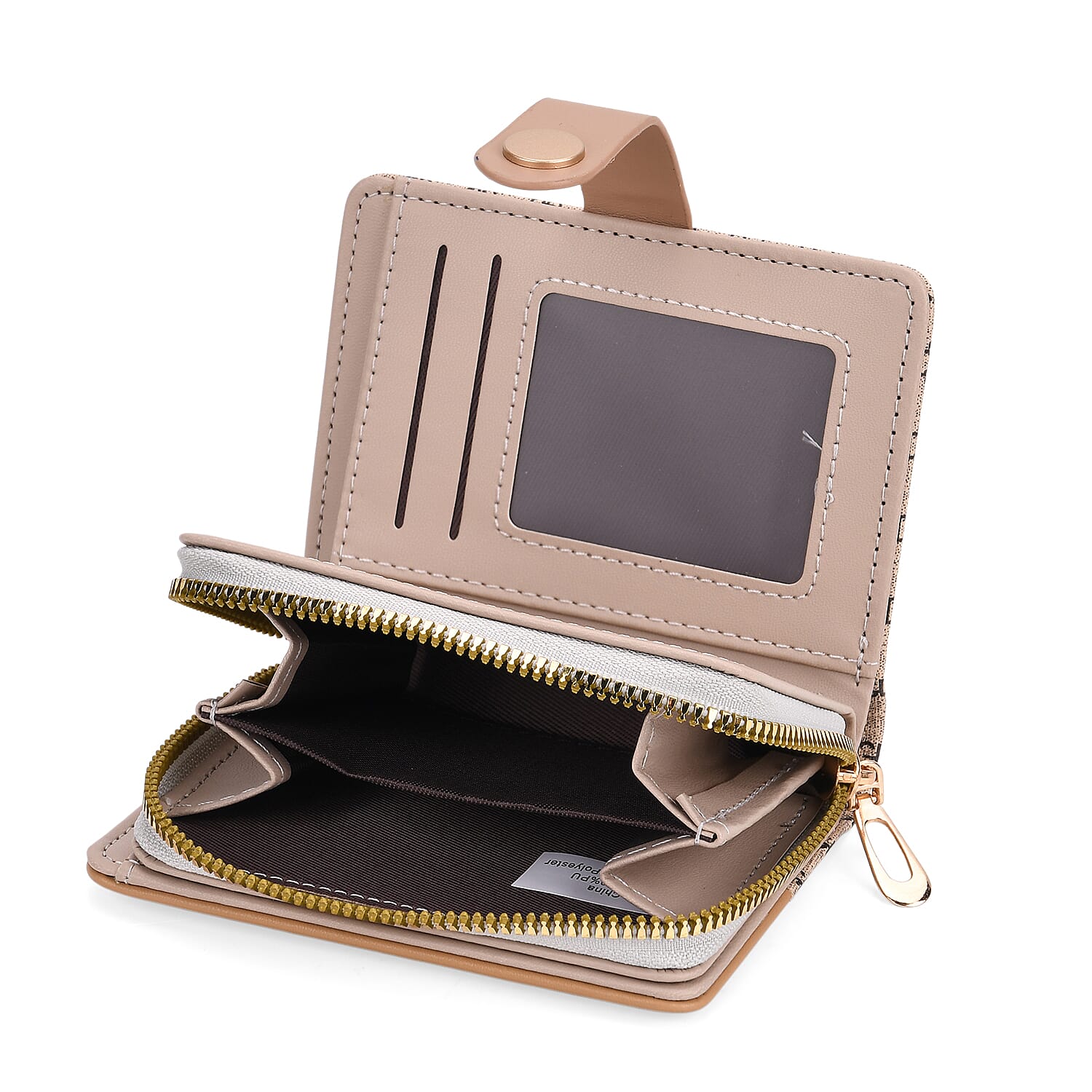 SET OF 2 --Designer Inspired Print Clutch - Short Wallet - Khaki