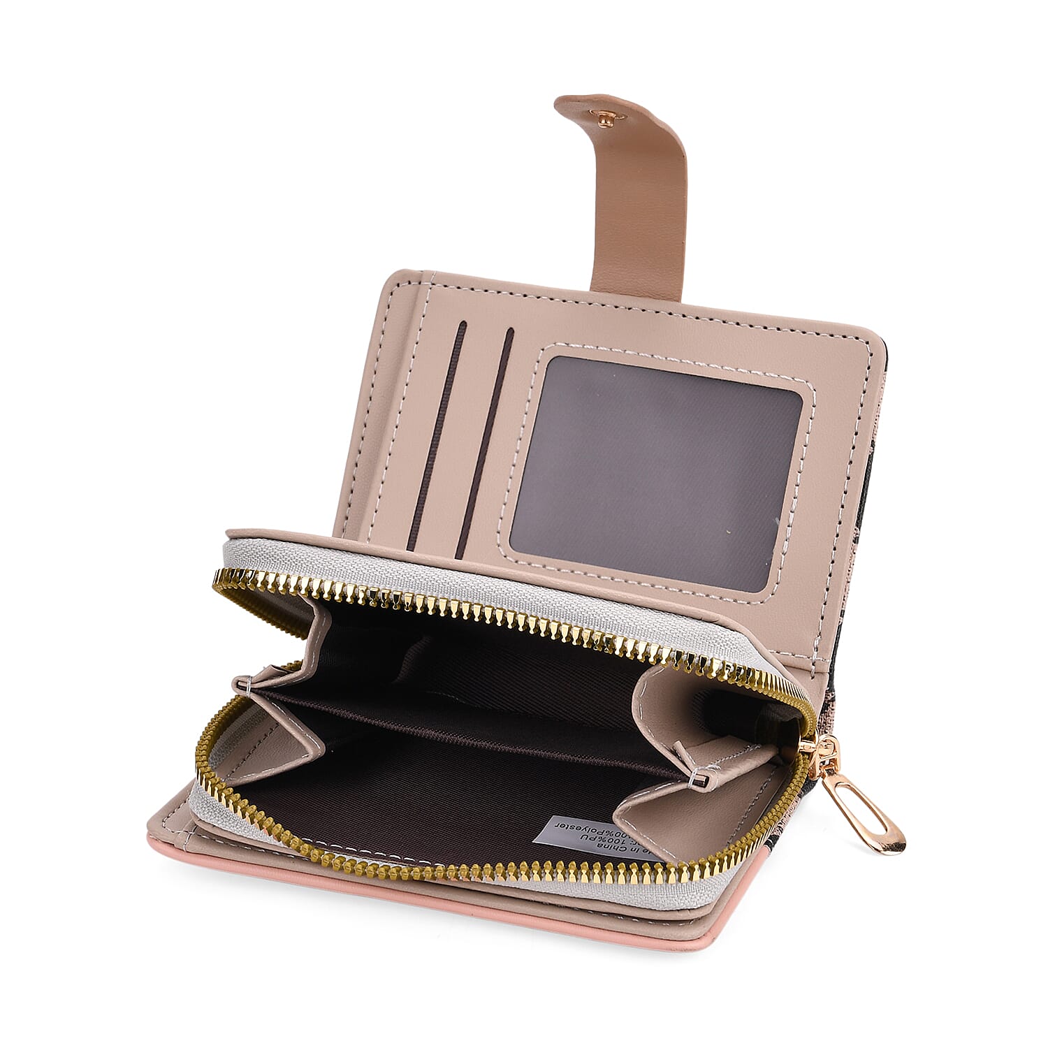 Set of 2- Rhomboid Pattern Clutch - Short Wallet - Light Pink