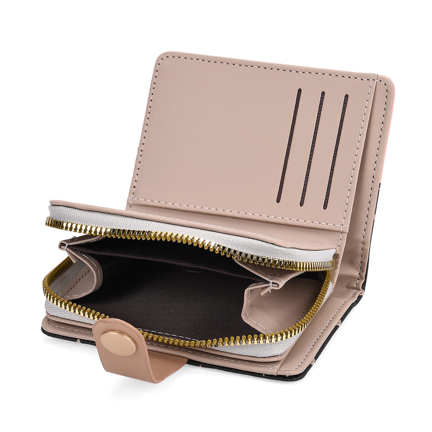 Set of 2- Rhomboid Pattern Clutch - Short Wallet - Light Pink