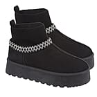 Emma-Ladies-MELROSE-Platform-Knitted-Collar-Bootee-Size-6-Black