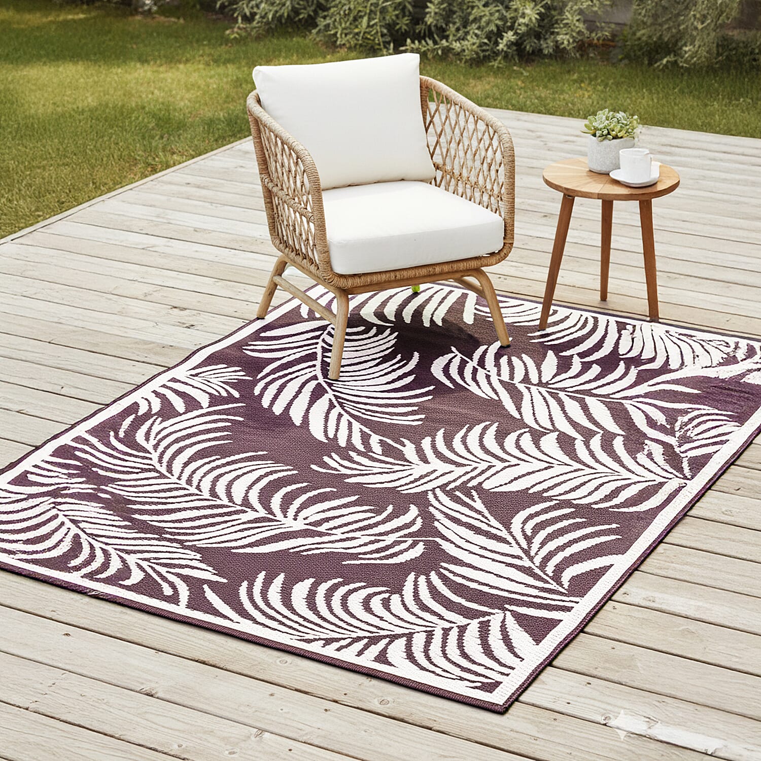 Botanical-Style-Rug-with-White-Tropical-Leaf-Pattern-Indoor-Outdoor-Ru