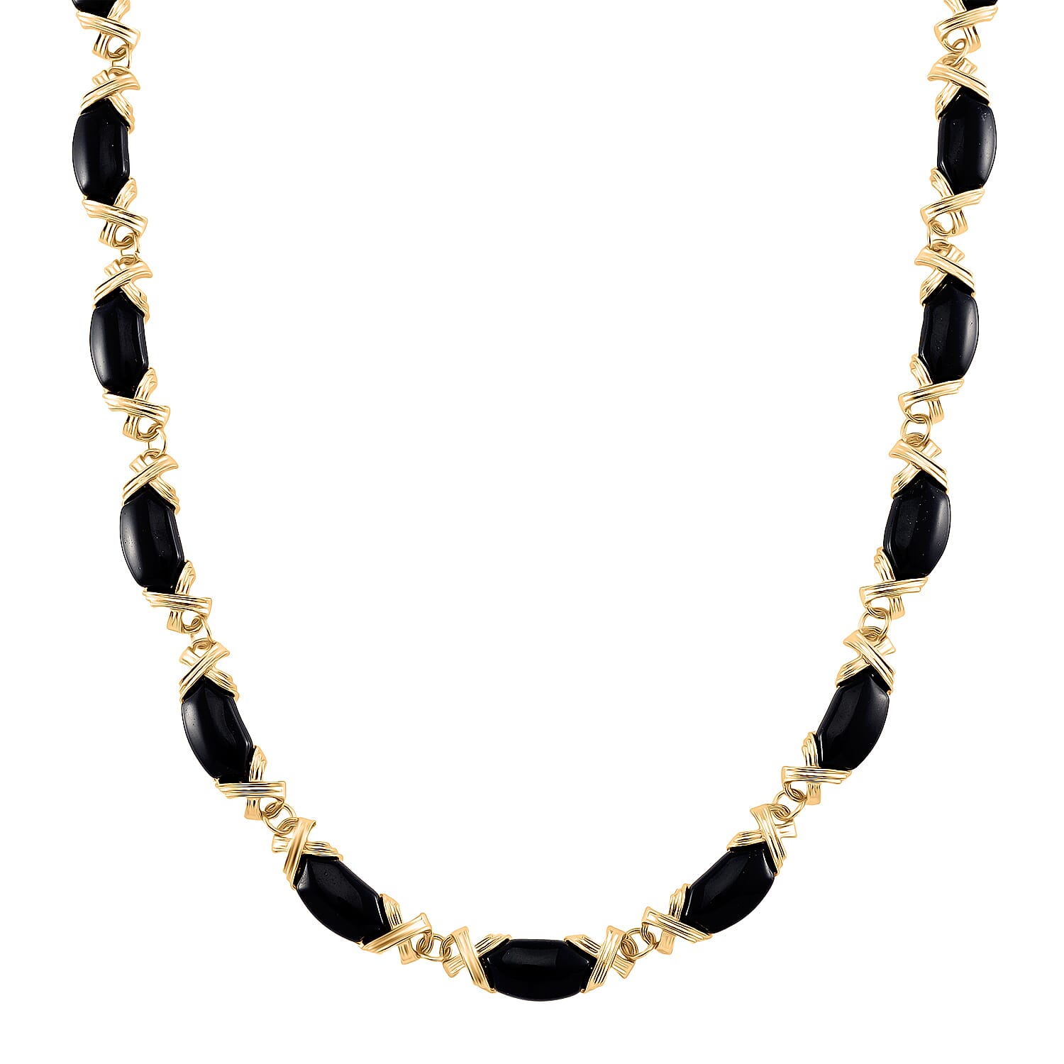 Black Obsidian XO Necklace (Size 18-2 Ext.) 250.00 Ct.