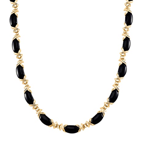 Black Obsidian XO Necklace (Size 18-2 Ext.) 250.00 Ct.