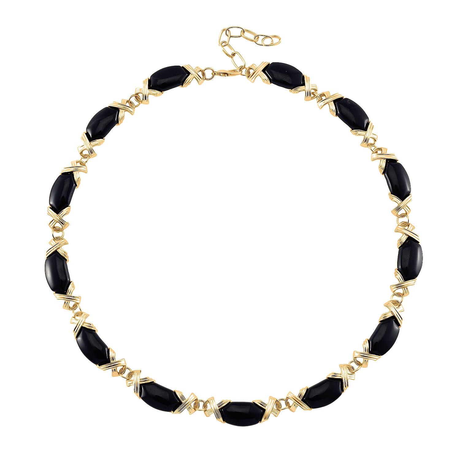 Black Obsidian XO Necklace (Size 18-2 Ext.) 250.00 Ct.