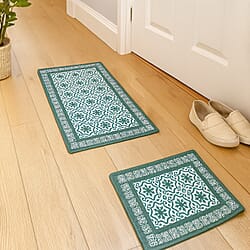 Set of 2 Machine Washable Door Mat and Runner With Anti Slip Base