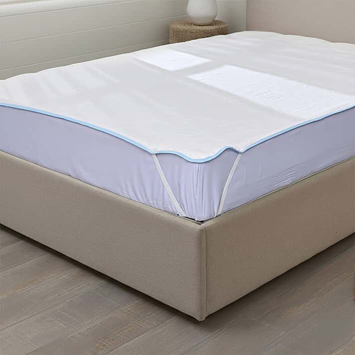 Homesmart Cooling Jacquard Waterproof Mattress Protector with Anchor Band Fit (200x150cm) - White