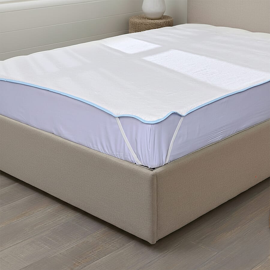 Hush Haven Cooling Jacquard Waterproof Mattress Pad with Anchor Bands