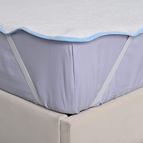 Hush Haven Cooling Jacquard Mattress Pad with Anchor Bands (Size King) - White