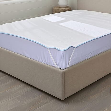 Hush Haven Cooling Jacquard Mattress Pad with Anchor Bands (Size Super King) - White