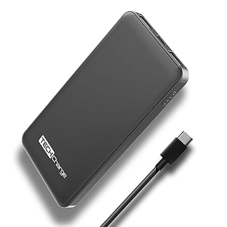 5000mAh Power Bank with USB Cable - Black