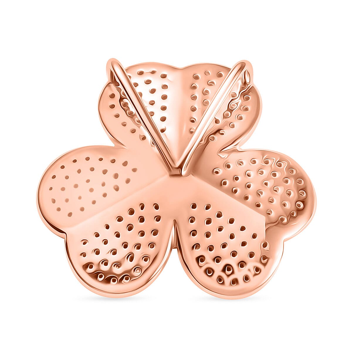 9K Rose Gold White Diamond & Pink Diamond Floral Pendant 0.50 Ct.