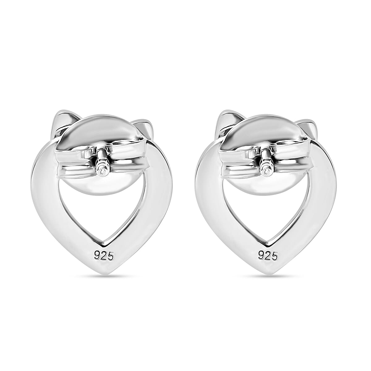 Moissanite Solitaire Stud Earring with Push Back in Rhodium Overlay Sterling Silver Moissanite Solitaire Stud Earring with Push Back in Rhodium Overlay Sterling Silver
