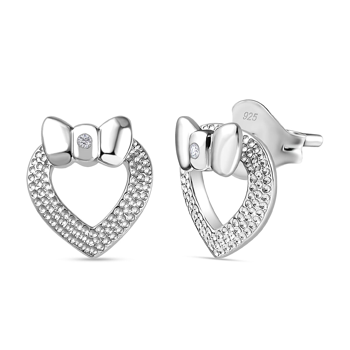 Moissanite Solitaire Stud Earring with Push Back in Rhodium Overlay Sterling Silver Moissanite Solitaire Stud Earring with Push Back in Rhodium Overlay Sterling Silver