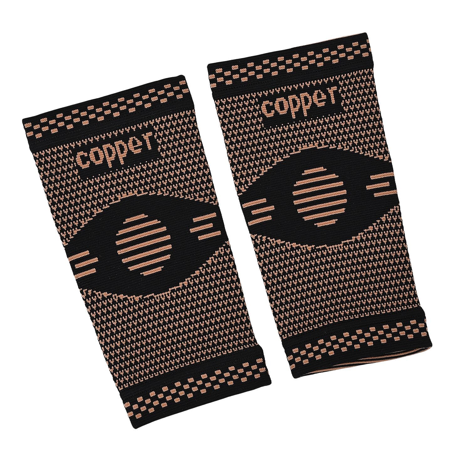Copper Infused Arm Compression Sleeve for Pain Relief & Support (Size L) - Black