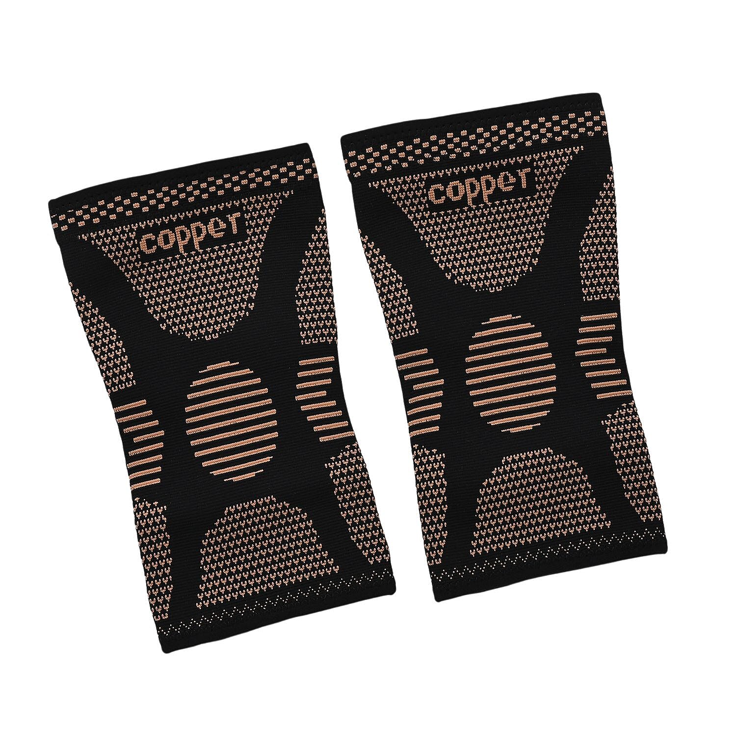 Copper Infused Knee Compression Sleeve for Pain Relief & Support (Size L) - Black