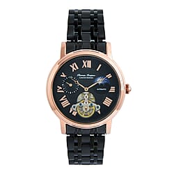 Thomas Tompion Automatic Movt. 3ATM Water Resistance Silver Dial Mens Watch with Gold Colour Stainless Steel Strap