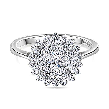 Luxuriant Diamond Lab Grown Diamond (SI-GH) Ring in Platinum Overlay Sterling Silver 1.01 Ct.