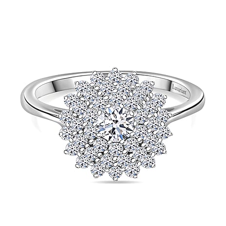 Luxuriant Diamond Lab Grown Diamond (SI-GH) Ring in Platinum Overlay Sterling Silver 1.01 Ct.