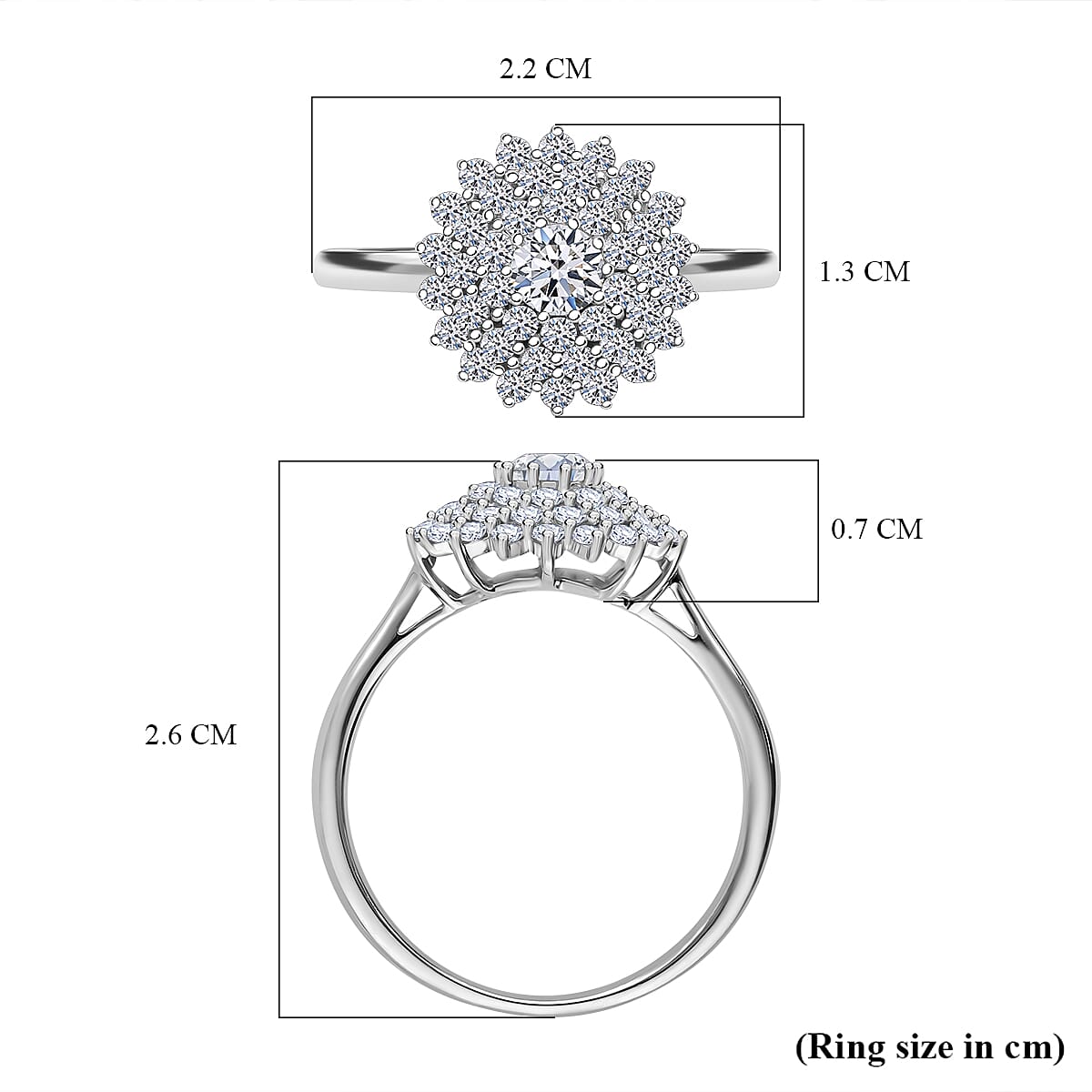 Luxuriant Diamond Lab Grown Diamond (SI-GH) Ring in Platinum Overlay Sterling Silver 1.01 Ct. Luxuriant Diamond Lab Grown Diamond (SI-GH) Ring in Platinum Overlay Sterling Silver 1.01 Ct.