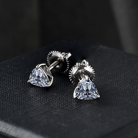 Luxuriant 950 Platinum SGL Certified Lab Grown Diamond (VS-EF) Solitaire Stud Earrings with Screw Back 1.00 Ct.