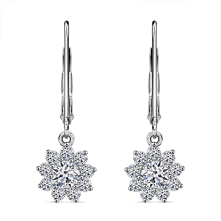 Luxuriant Diamond Lab Grown Diamond Lever Back Earrings in Platinum Overlay Sterling Silver Luxuriant Diamond Lab Grown Diamond Lever Back Earrings in Platinum Overlay Sterling Silver