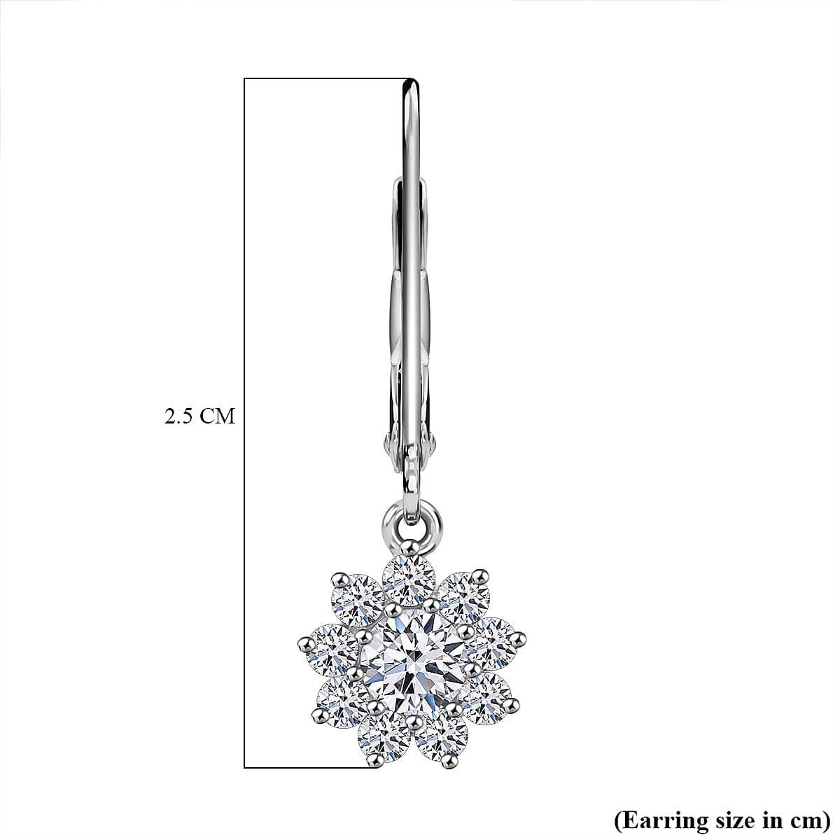 Luxuriant Diamond Lab Grown Diamond (SI and G to H) Lever Back Earrings in Platinum Overlay Sterling Silver Luxuriant Diamond Lab Grown Diamond (SI and G to H) Lever Back Earrings in Platinum Overlay Sterling Silver