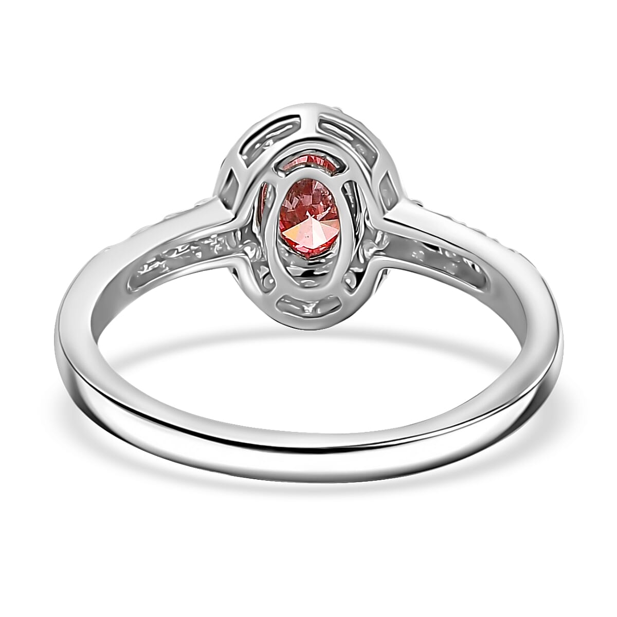 Luxuriant 950 Platinum SGL Certified Lab Grown Pink & (VS-GH) Lab Grown Diamond Ring 1.00 Ct.