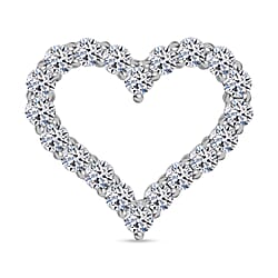 LUXURIANT Lab Grown Diamond Heart Pendant in Platinum Overlay Sterling Silver 0.56 Ct.
