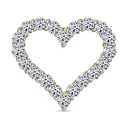 LUXURIANT Lab Grown Diamond Heart Pendant in Platinum Overlay Sterling Silver 0.56 Ct.