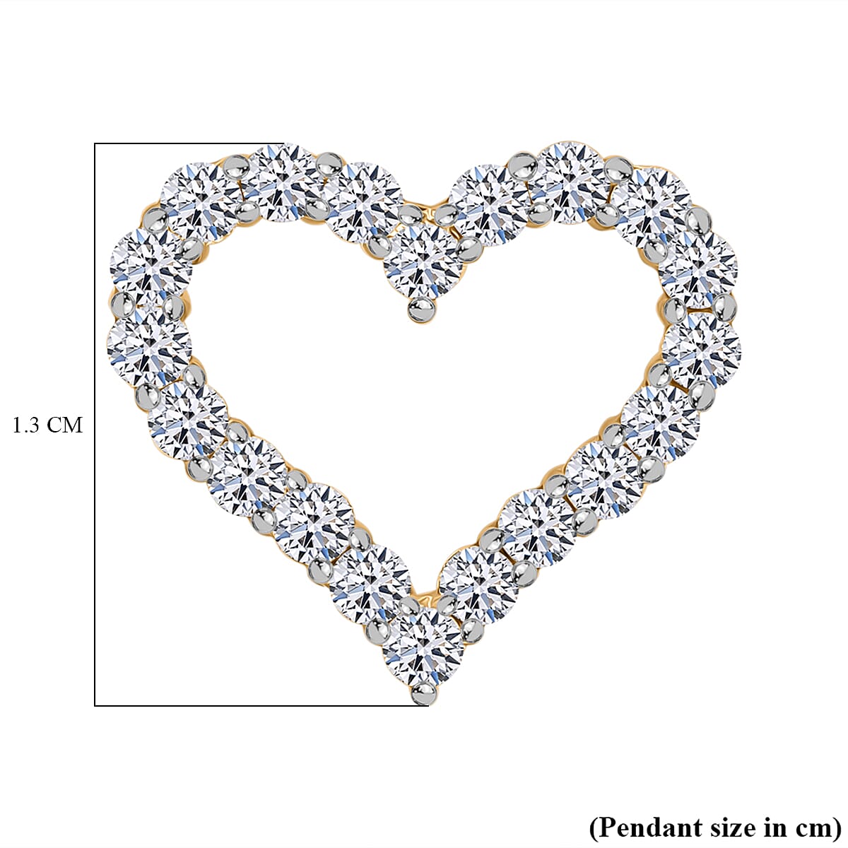 Valentines Day Special - Luxuriant Diamond Lab Grown Diamond (SI-GH) Heart Pendant in Vermeil Yellow Gold Plated Sterling Silver 0.56 Ct. Valentines Day Special - Luxuriant Diamond Lab Grown Diamond (SI-GH) Heart Pendant in Vermeil Yellow Gold Plated Sterling Silver 0.56 Ct.