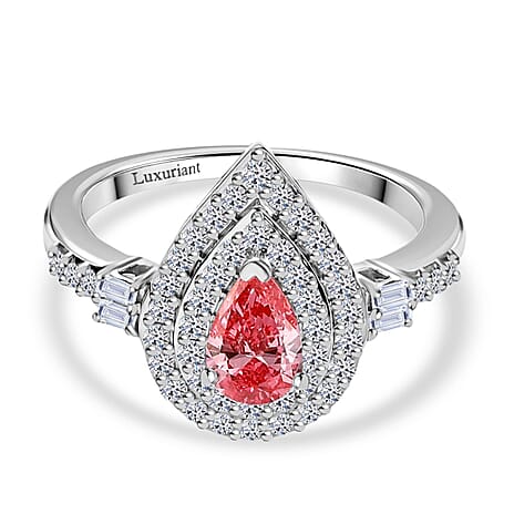 950 Platinum SGL Certified (VS-G-H) Lab Grown Pink Diamond Ring 1.03 Ct, Platinum Wt. 6.17 Gms.