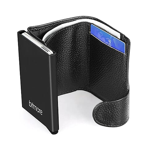 Lowest ever Price - Closeout Deal - Bitmore 100% Leather RFID Protected Wallet - Black