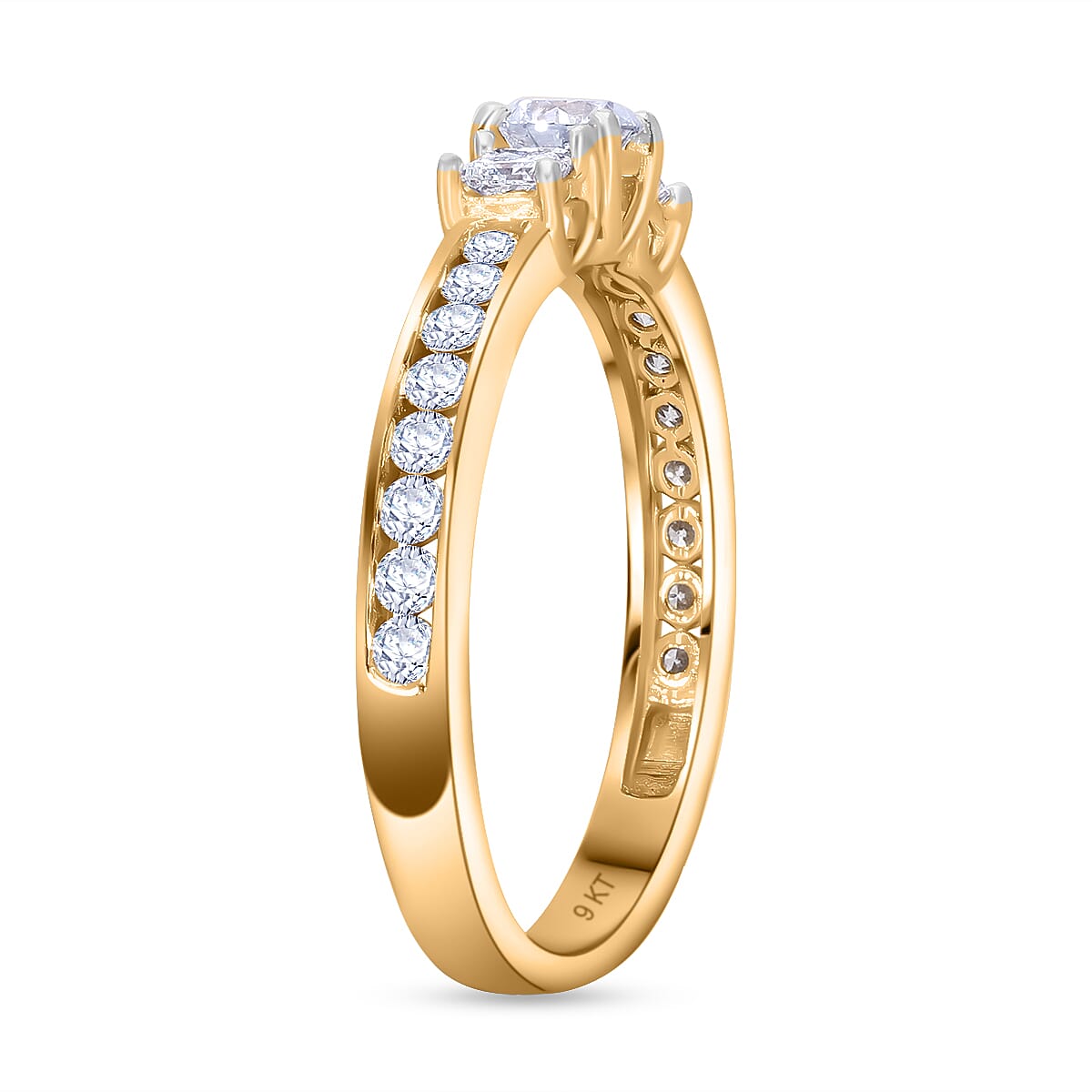 Luxuriant Diamond 9K Yellow Gold SGL Certified (VS-G-H) Lab Grown Diamond Ring 1.00 Ct.