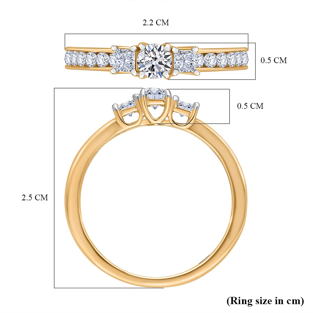 Luxuriant Diamond 9K Yellow Gold SGL Certified (VS-G-H) Lab Grown Diamond Ring 1.00 Ct.